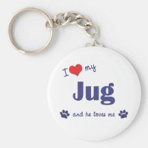 I Love My Jug (Male Dog) Key Chain