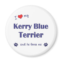 I Love My Kerry Blue Terrier (Male Dog) Refrigerator Magnets