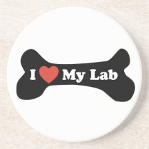 I Love My Lab - Dog Bone Coaster