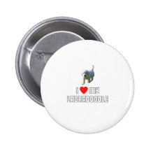 I Love My Labradoodle Button