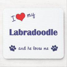 I Love My Labradoodle (Male Dog) Mouse Pad