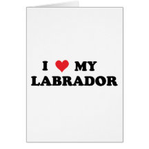 I Love My Labrador Greeting Cards