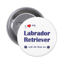 I Love My Labrador Retriever (Female Dog) Pin