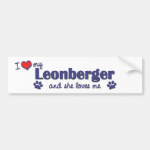 I Love My Leonberger (Female Dog) Bumper Stickers