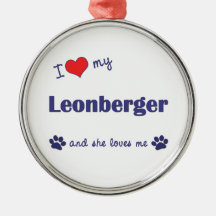 I Love My Leonberger (Female Dog) Christmas Tree Ornaments