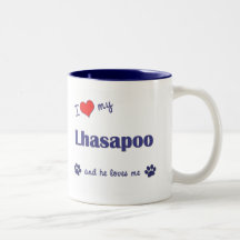 I Love My Lhasapoo (Male Dog) Mug