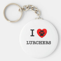 I LOVE MY LURCHERS KEYCHAINS