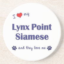 I Love My Lynx Point Siamese (Multiple Cats) Coasters