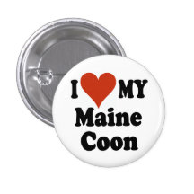 I Love My Maine Coon Cat Gifts and Apparel Button