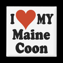 I Love My Maine Coon Cat Gifts and Apparel magnets
