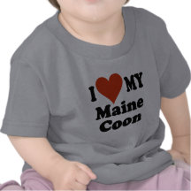 I Love My Maine Coon Cat Gifts and Apparel T Shirts