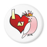I Love my Major Mitchell's Cockatoo magnets