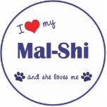 I Love My Mal-Shi (Female Dog) Photo Sculptures