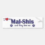 I Love My Mal-Shis (Multiple Dogs) Bumper Sticker