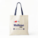 I Love My Maltese Mix (Male Dog) bags