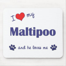 I Love My Maltipoo (Male Dog) Mouse Mat
