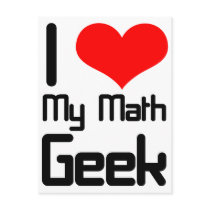I love my math geek post card