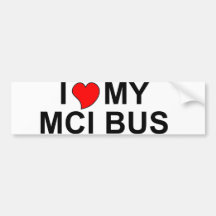 I Love My MCI Bus Bumper Sticker