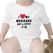 I Love My Mexicans Hot & Spicy Baby Baby Bodysuit