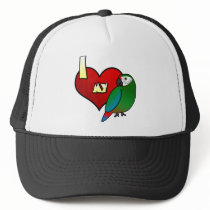 I Love my Military Macaw Mesh Hats