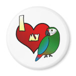 I Love my Military Macaw magnets