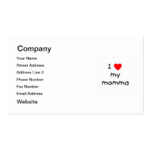 I love my momma business card template