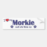I Love My Morkie (Female Dog) Bumper Stickers