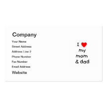 I love my mum & dad business cards