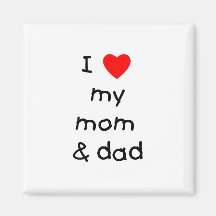 I love my mum & dad refrigerator magnets