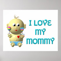 I love my mummy Bouncing Baby with Heart & Rattles