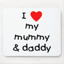 I Love My Mummy & Daddy Mouse Mats