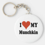 I Love My Munchkin Cat Gifts and Apparel Key Chain