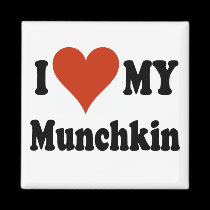 I Love My Munchkin Cat Gifts and Apparel magnets