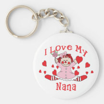 I love My Nana Rag Doll & Hearts Key Chains