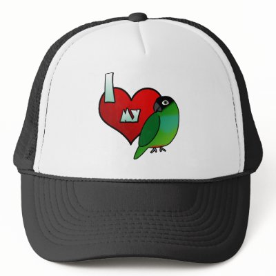 I Love my Nanday Conure Trucker Hat by MenagerieMayhem