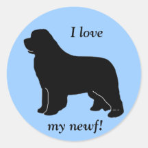 I love my newf! round sticker