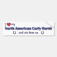 I Love My North American Curly Horse (Female) Bumper Stickers