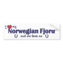 I Love My Norwegian Fjord (Female Horse) bumper stickers