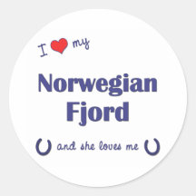 I Love My Norwegian Fjord (Female Horse) Stickers