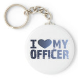 I Love My Officer Keychain