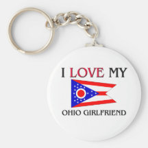 I Love My Ohio Girlfriend Keychains