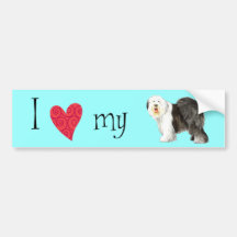 I Love my Old English Sheepdog Bumper Sticker
