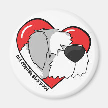 I Love my Old English Sheepdog Magnets