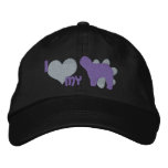 I Love my Old English Sheepdog Monochrome embroidered hats