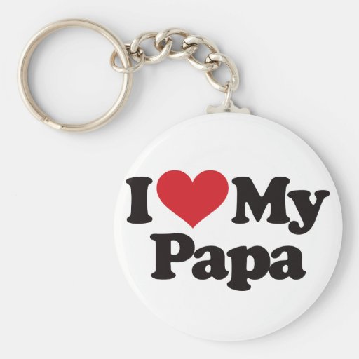I Love My Papa Keychains