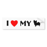 I Love My Papillon (shape) Bumper Sticker bumper stickers