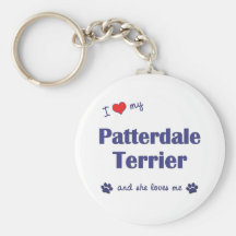 I Love My Patterdale Terrier (Female Dog) Key Chain