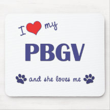 I Love My PBGV (Female Dog) Mouse Mats