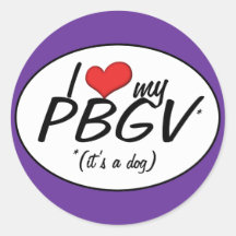 I Love My PBGV (It's a Dog) Round Sticker
