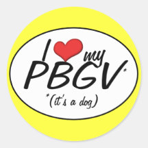 I Love My PBGV (It's a Dog) Round Stickers